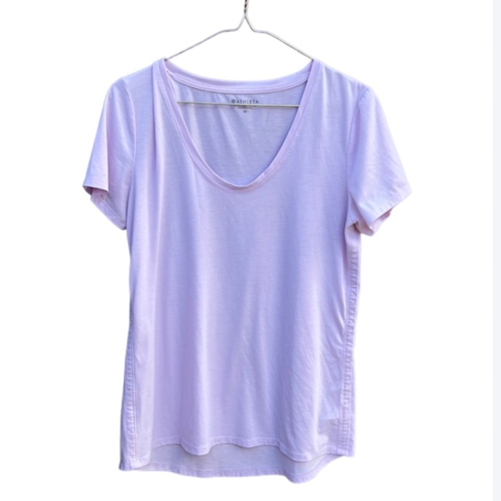 Athleta activewear short sleeved top size M light pink/lavender